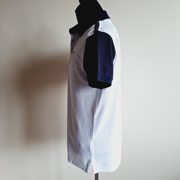 New Men's Impulso Italian While Blue Short Sleeves 100% Cotton Polo Shirt Size M - Picture 9 of 16